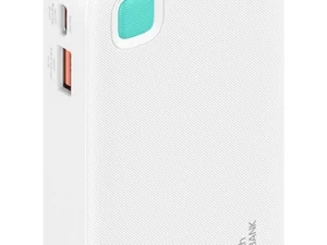 USAMS power bank CD225 με καλώδιο Lightning, 2x θύρες εξόδου, 10000mAh, 20W, λευκό