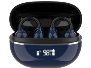 LDNIO earphones με θήκη φόρτισης T09, OWS, Φ10mm, 35/400mAh, μπλε