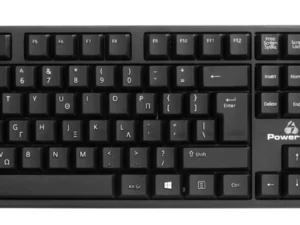POWERTECH πληκτρολόγιο PT-1074, ενσύρματο, EN/GR, μαύρο