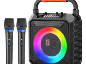 JYX φορητό ηχείο T17-T με 2x μικρόφωνα, 15W, 3000mah, LED, μαύρο