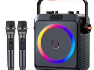 JYX φορητό ηχείο T19-T με 2x μικρόφωνα, 18W, 3000mah, LED, μαύρο