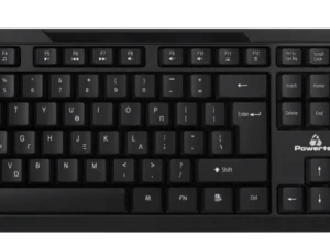POWERTECH πληκτρολόγιο PT-1069, ενσύρματο, multimedia, EN/GR, μαύρο