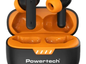 POWERTECH earphones με θήκη φόρτισης PT-1431, True Wireless, 40/400mAh, ANC & ENC, μαύρα