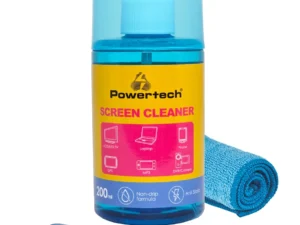 POWERTECH σπρέι καθαρισμού οθόνης PT-1313 με πανί μικροϊνών & βουρτσάκι, 200ml